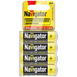 Батарейка алкалиновая NAVIGATOR AA/LR6 NBT-02 95457 1.5В 650мАч (4шт)