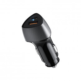 Устройство зарядное автомобильное с двумя портами USB-A QC 3.0 + USB-C PD 20Вт со световой индикацией черн. Rexant 16-0241