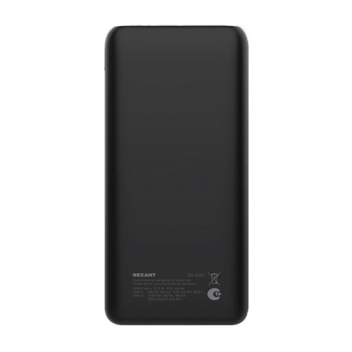 Устройство зарядное портативное Power Bank (аккумуляторная батарея) 10000мА.ч с Quick Charge и Power Delivery черн. Rexant 30-2051