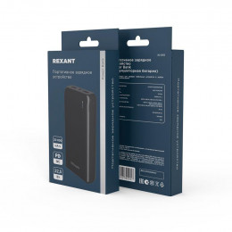 Устройство зарядное портативное Power Bank (аккумуляторная батарея) 20000мА.ч с Quick Charge и Power Delivery черн. Rexant 30-2052