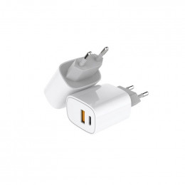 Устройство зарядное сетевое с двумя портами USB-A + USB-C 20Вт Rexant 18-2207