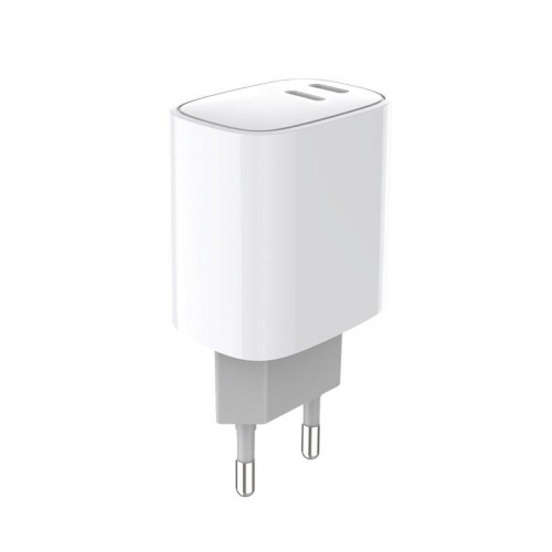 Устройство зарядное сетевое с двумя портами USB-C + USB-C 20Вт Rexant 18-2210