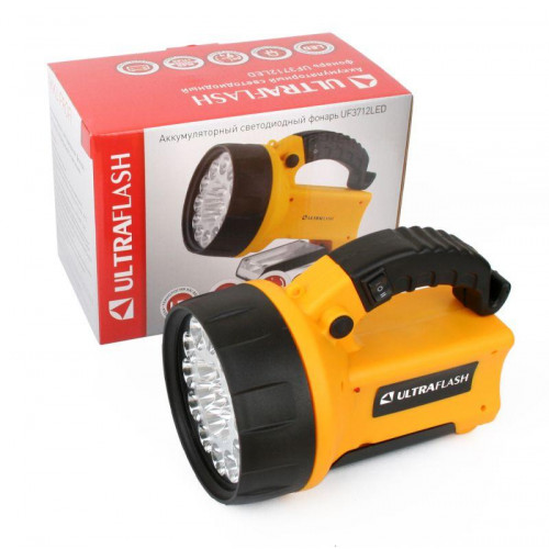 Фонарь аккумуляторный Ultraflash UF3712LED 70 лм, пластик, желтый 8310