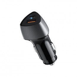 Устройство зарядное автомобильное с двумя портами USB-A QC 3.0 + USB-C PD 51Вт со световой индикацией черн. Rexant 16-0246
