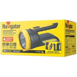 NAVIGATOR 95507 NPT-SP35-ACCU — аккумуляторный прожектор-фонарь, 4 режима, 500 м, IP44