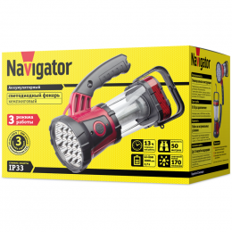 NAVIGATOR 94926 NPT-CA08-ACCU Кемпинговый прожектор, 4LED, 3.7В 2А·ч, пластик