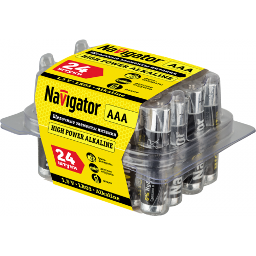 Батарейка алкалиновая Navigator AAA/LR03 94787 1.5В 650мАч (уп.24шт)