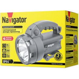 NAVIGATOR 94963 NPT-SP09-ACCU Прожектор 3Вт+4LED, 300м, 4А·ч, IP54