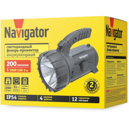 NAVIGATOR 94975 NPT-SP12-ACCU Кемпинговый аккумуляторный прожектор, 4 режима, 200 м, IP54, 4 А·ч