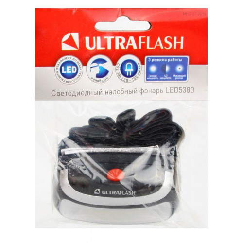 Налобный фонарь Ultraflash 5380 100 лм черный 12870