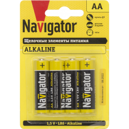 Батарейка алкалиновая Navigator AA/LR6 61463 1.5В 1700мАч блистер 4шт