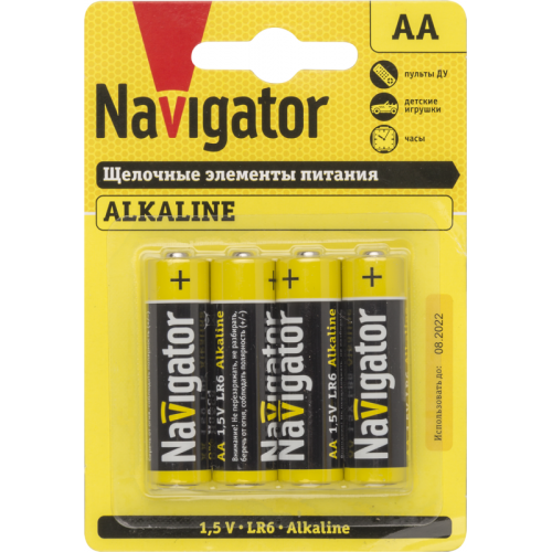 Батарейка алкалиновая Navigator AA/LR6 61463 1.5В 1700мАч блистер 4шт