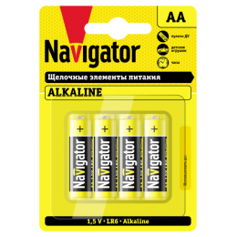 Батарейка алкалиновая Navigator AA/LR6 61463 1.5В 1700мАч блистер 4шт
