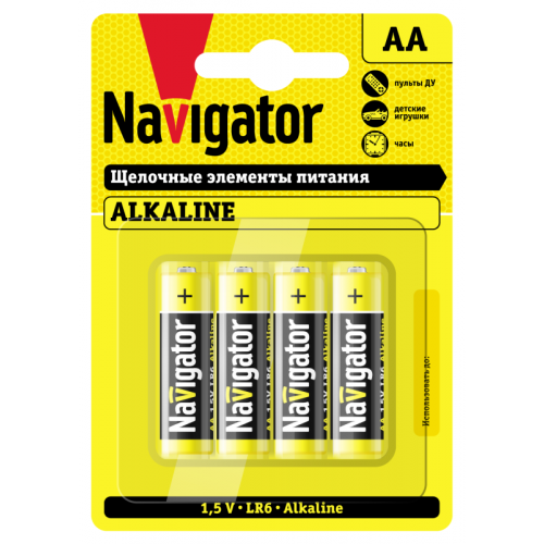 Батарейка алкалиновая Navigator AA/LR6 61463 1.5В 1700мАч блистер 4шт