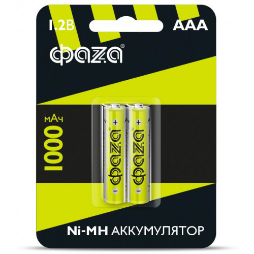Аккумулятор Ni-MH ФАZА AAA/HR03 1.2В 1000мА.ч BL-2 5002913 (2шт)