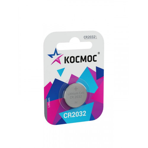 Элемент питания литиевый CR2032 1хBL (блист.1шт) КОСМОС KOC20321BL