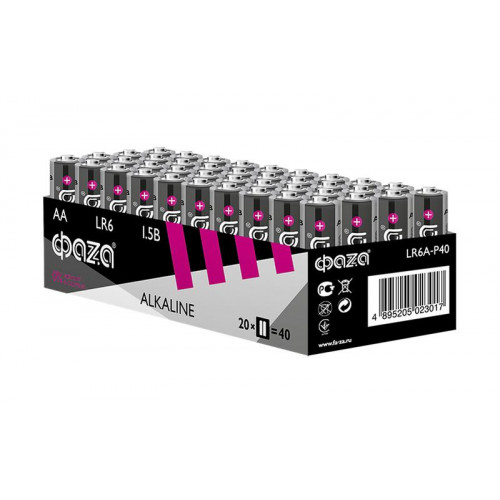Батарейка алкалиновая ФАZА AA/LR6 Alkaline Pack-40 1.5В 5023017 (40шт)