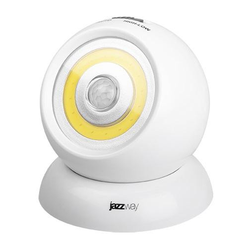 Фонарь-светильник JazzWay TS1-L3W-SENS COB 200лм 5023260, белый, АБС-пластик