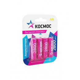Аккумулятор AA/R6 2800мА.ч NI-MN BP-4 (блист.4шт) КОСМОС KOCR6NIMH2800MAH4BL